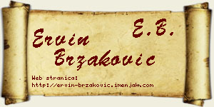 Ervin Brzaković vizit kartica